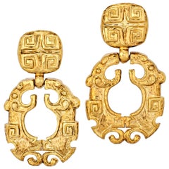 Vintage Gold Chandelier Clip Earrings