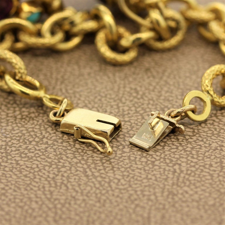 Vintage Gold Charm Bracelet For Sale at 1stdibs