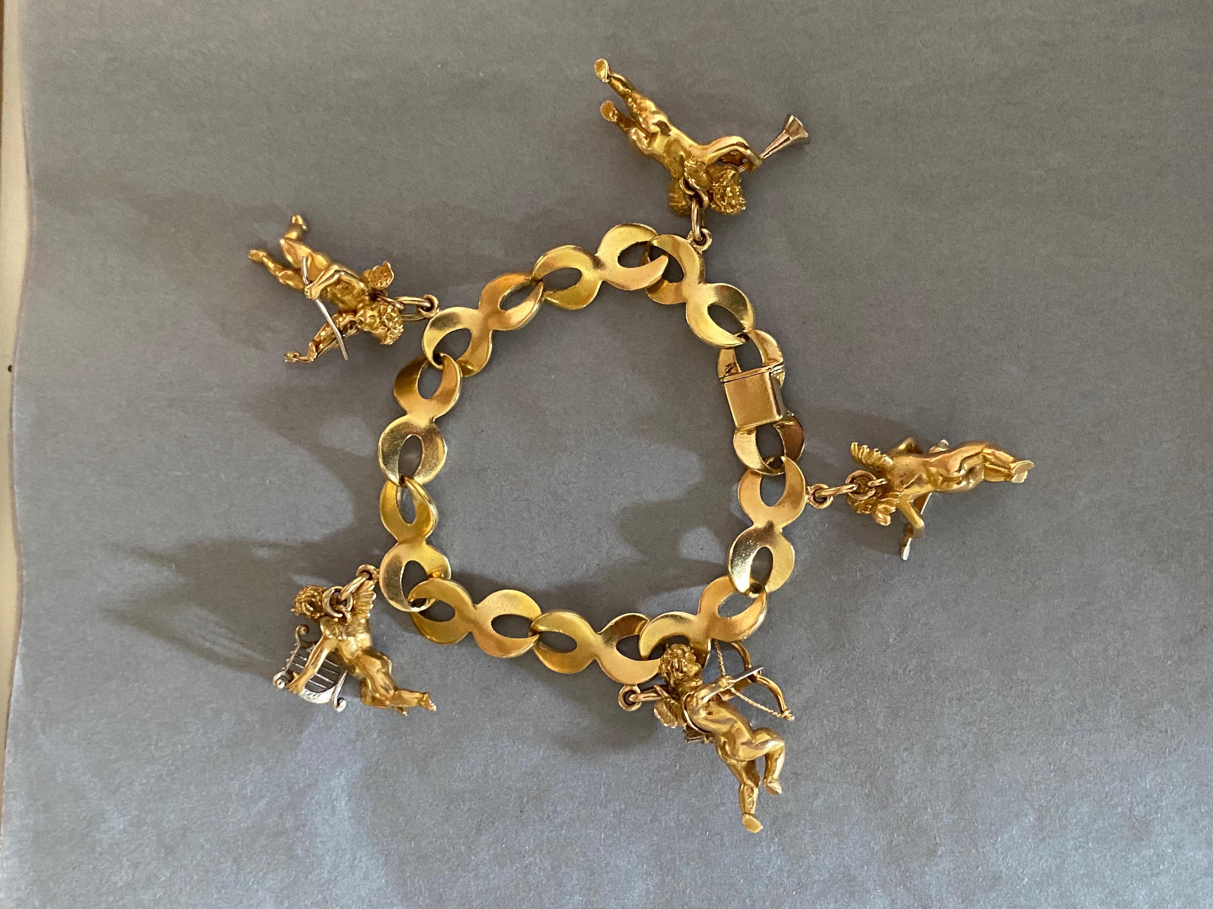old gold charms for bracelets