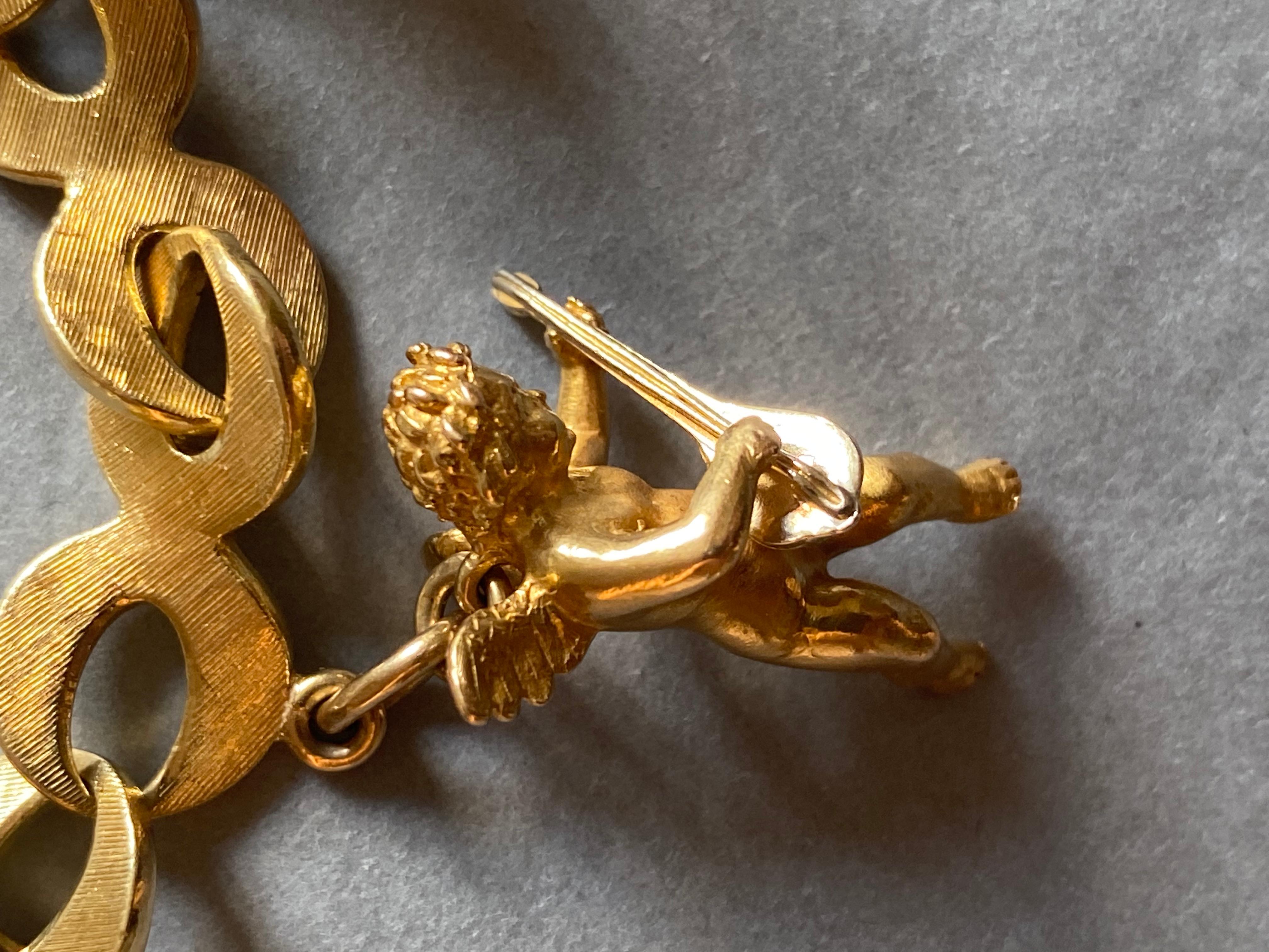 Women's Vintage Gold Charms Bracelet  For Sale