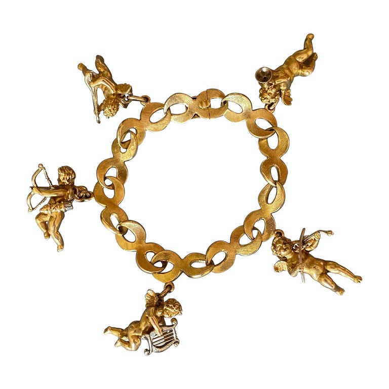 Vintage Gold Charms Bracelet For Sale at 1stDibs gold charms for sale