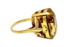 Vintage Gold Citrine Cocktail Ring
