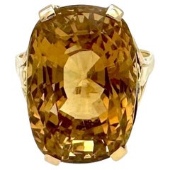 Anillo de oro vintage con citrino