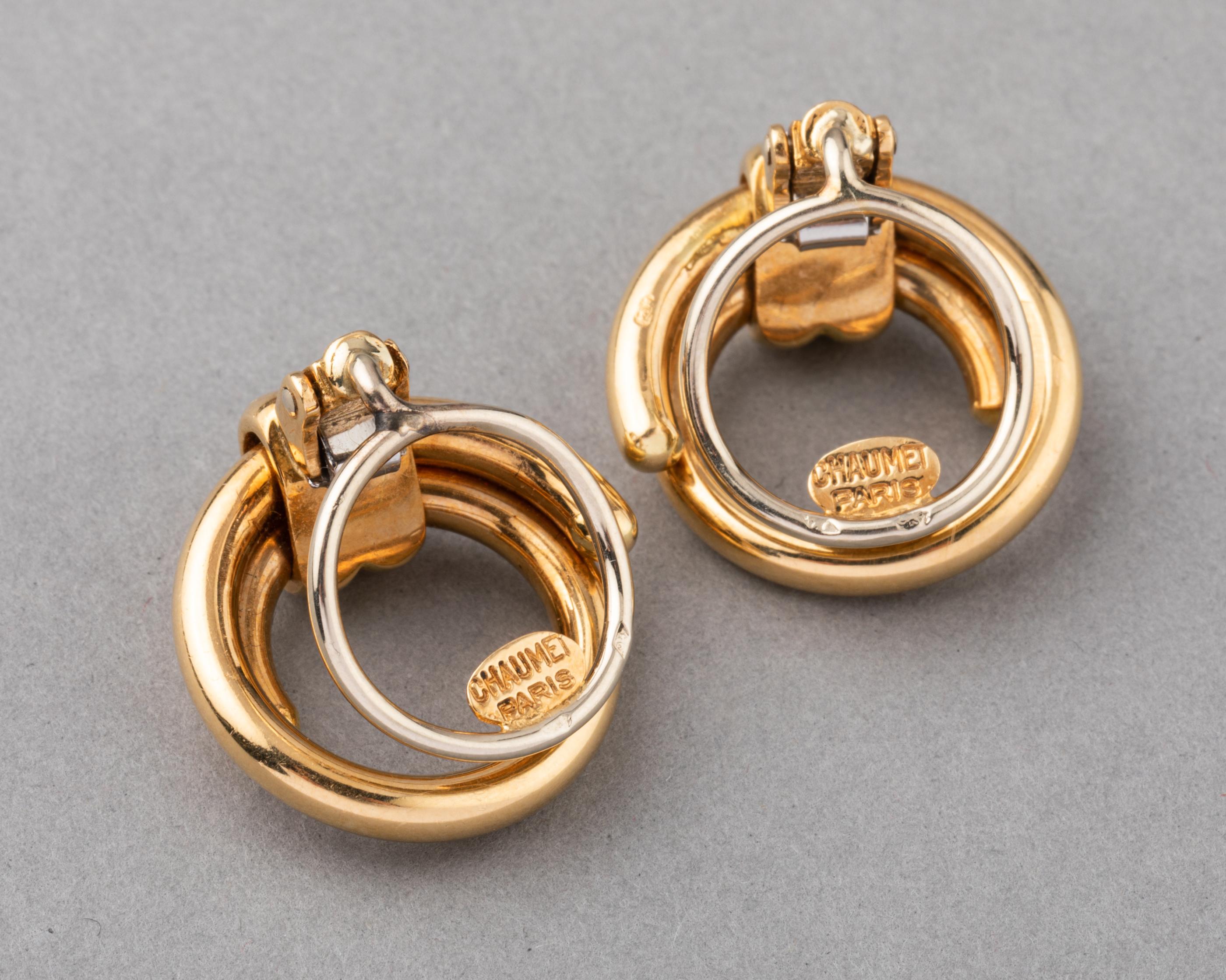 Vintage Gold Clip Earrings by Chaumet, Paris 1