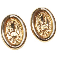 Vintage gold clip on earrings