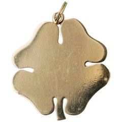 Vintage Gold Clover Charm