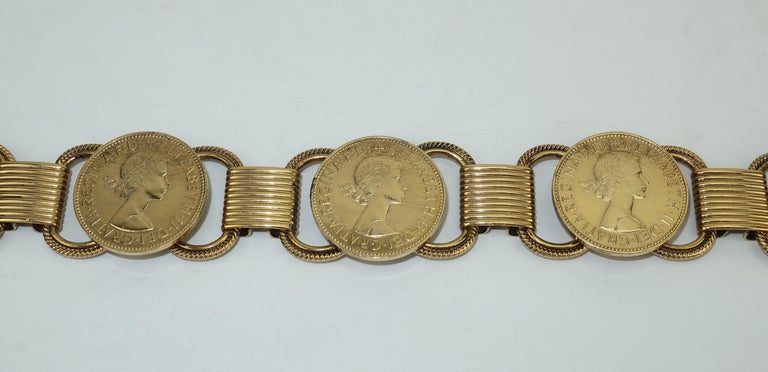 Vintage Gold Coin Chain Belt For Sale at 1stdibs