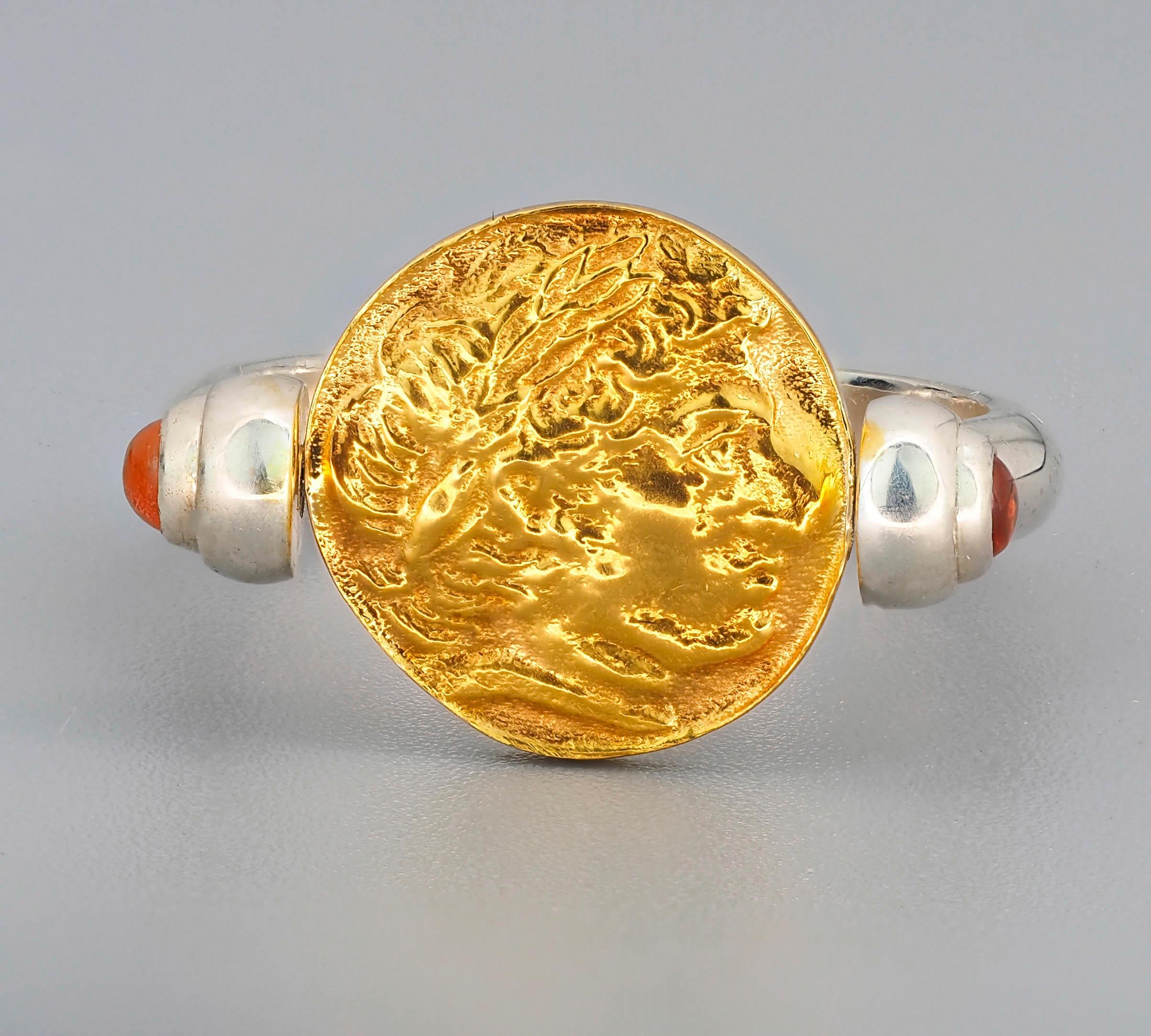 Vintage gold Coin Ring.  For Sale 1