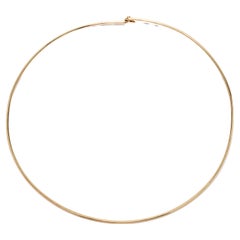 Vintage Gold Collar Necklace, 14K Gold, Hook Clasp, Thin Collar Necklace