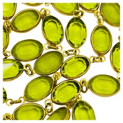 Vintage gold crystal bezel long designer runway necklace Vintage gold crystal bezel long designer runway necklace