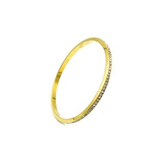 Vintage Gold Plated & Crystal Line Bangle 1980s