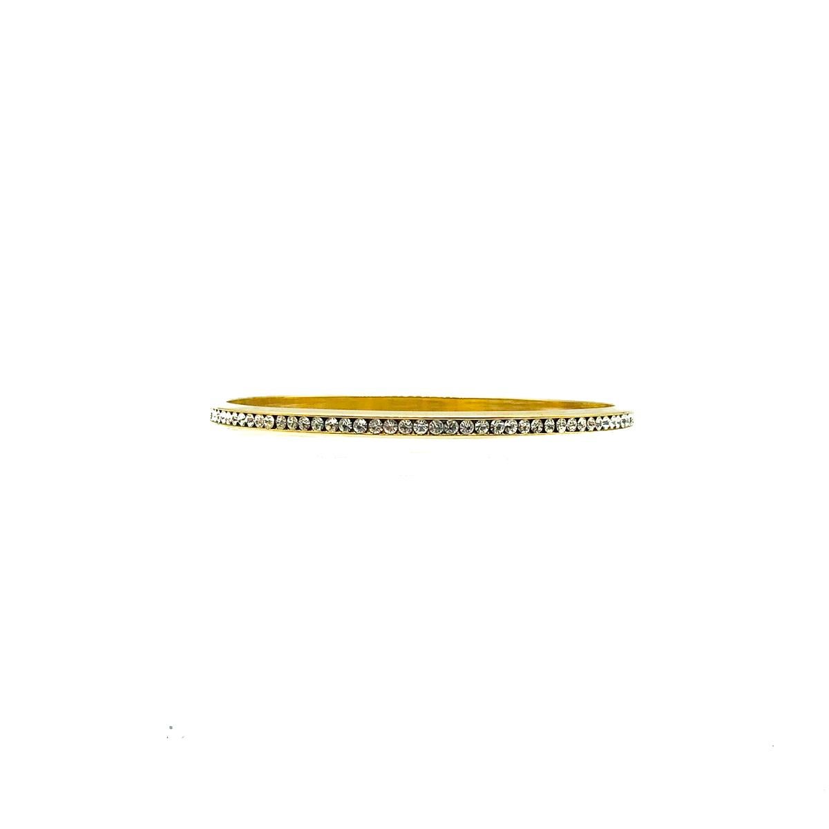Bracelet jonc ligne vintage en cristal et or, années 1980 Bon état - En vente à Wilmslow, GB