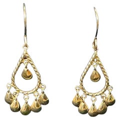 Vintage Gold Dangle Teardrop Earrings