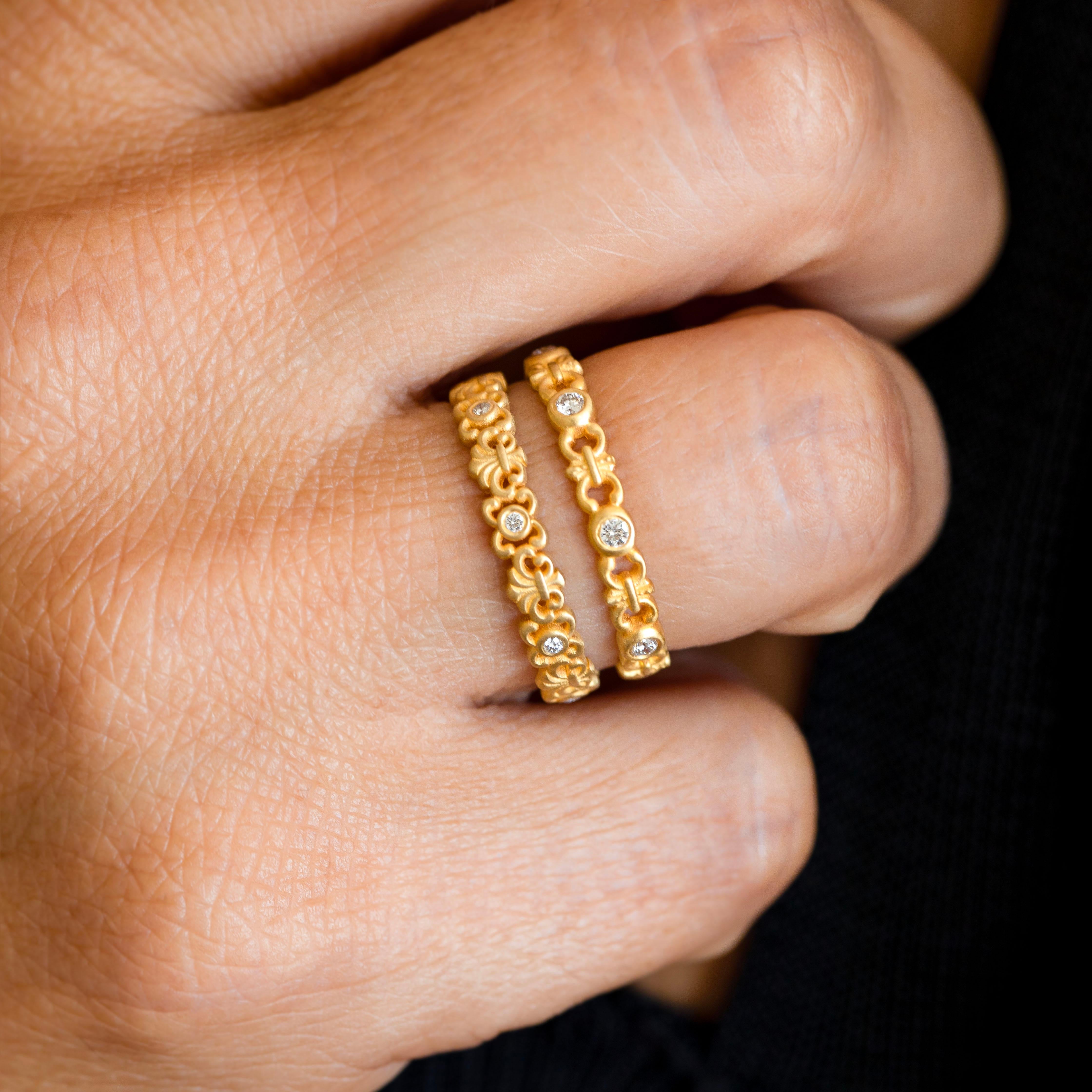 Vintage Gold Diamond Engagement Ring 0.10 ct In New Condition For Sale In ISTANBUL, TR