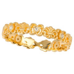 Anillo de compromiso de diamantes en oro vintage 0,10 ct