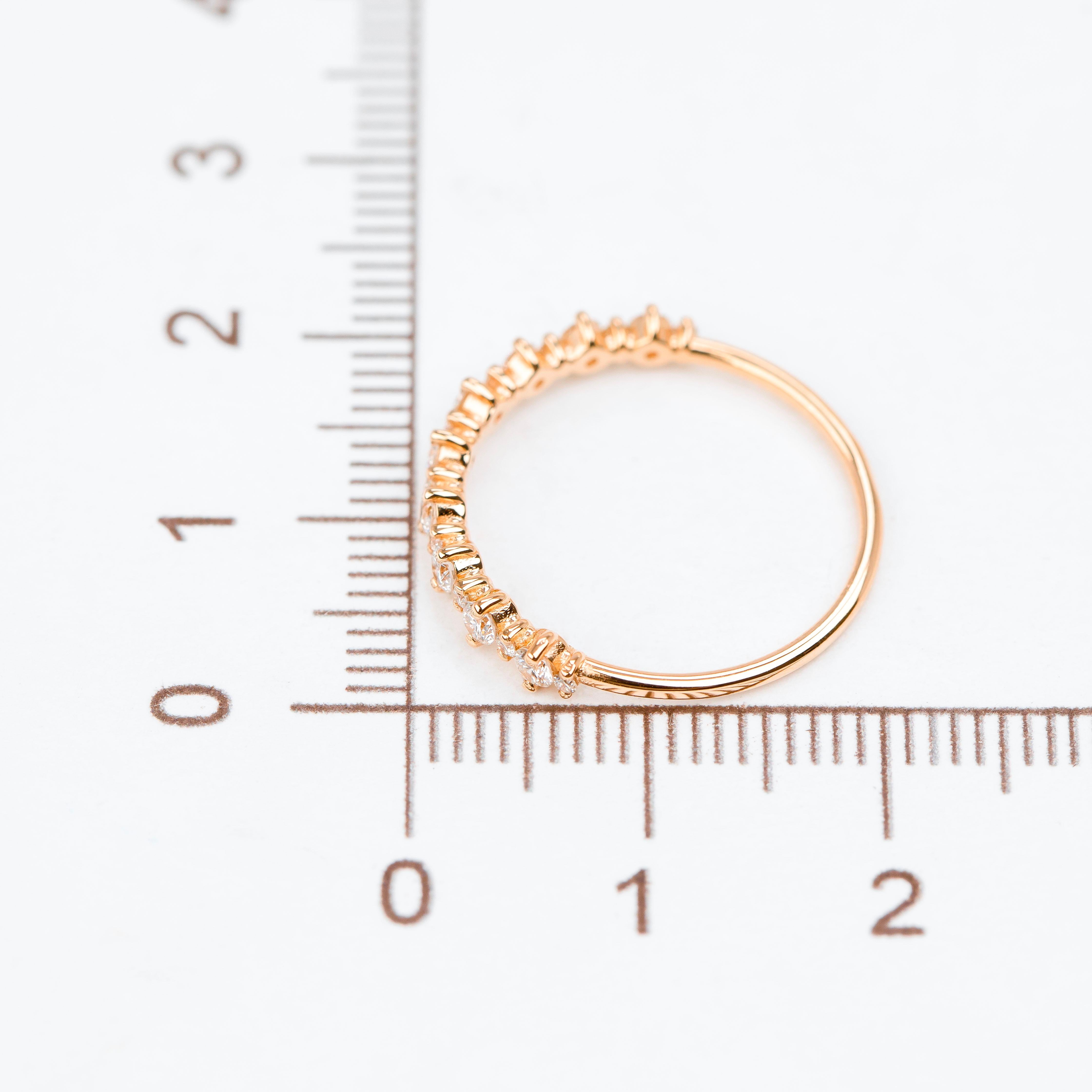 Anillo de compromiso de diamantes en oro vintage, alianza de boda, 0,42 ct alianza de boda en venta 7
