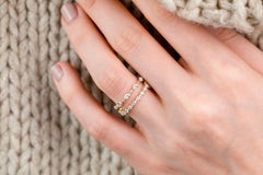 Bague de fiançailles vintage en or avec diamants, bague de mariage, bague de 0,42 carat