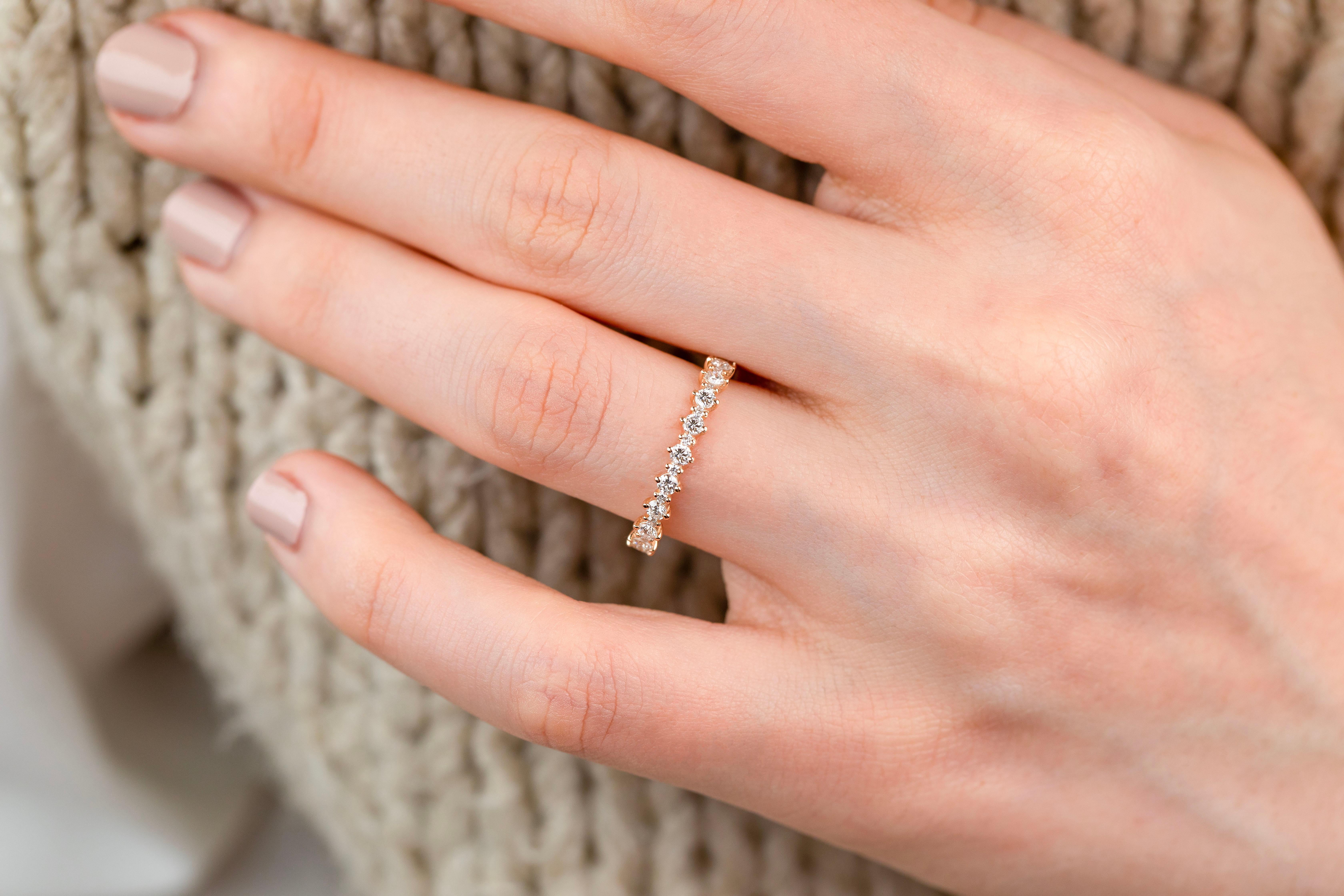 Anillo de compromiso de diamantes en oro vintage, alianza de boda, 0,42 ct alianza de boda Alto victoriano en venta