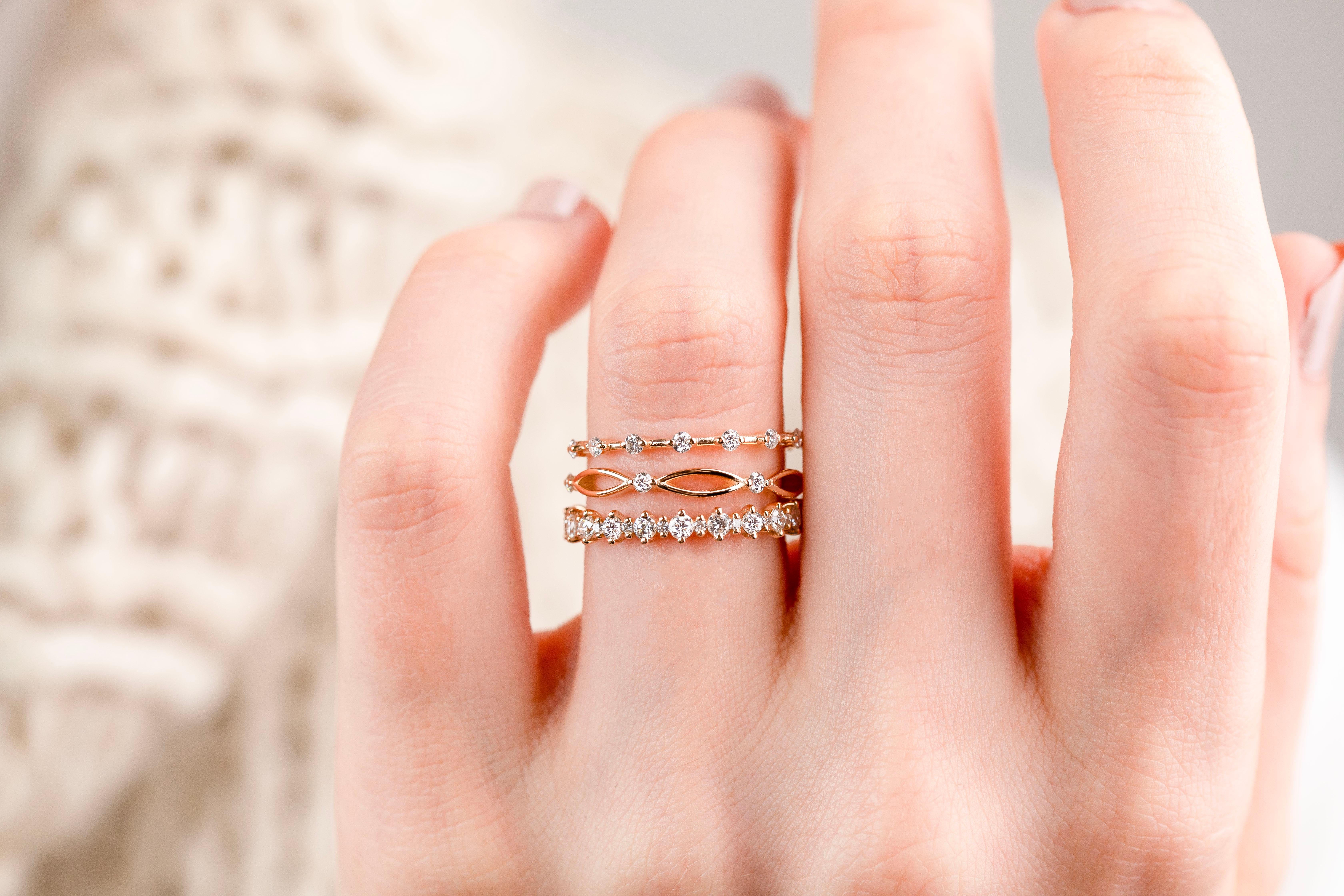 De las mujeres Anillo de compromiso de diamantes en oro vintage, alianza de boda, 0,42 ct alianza de boda en venta