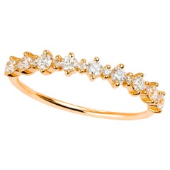 Vintage Gold Diamond Engagement Ring, Wedding Band Ring, 0.42 ct wedding ring
