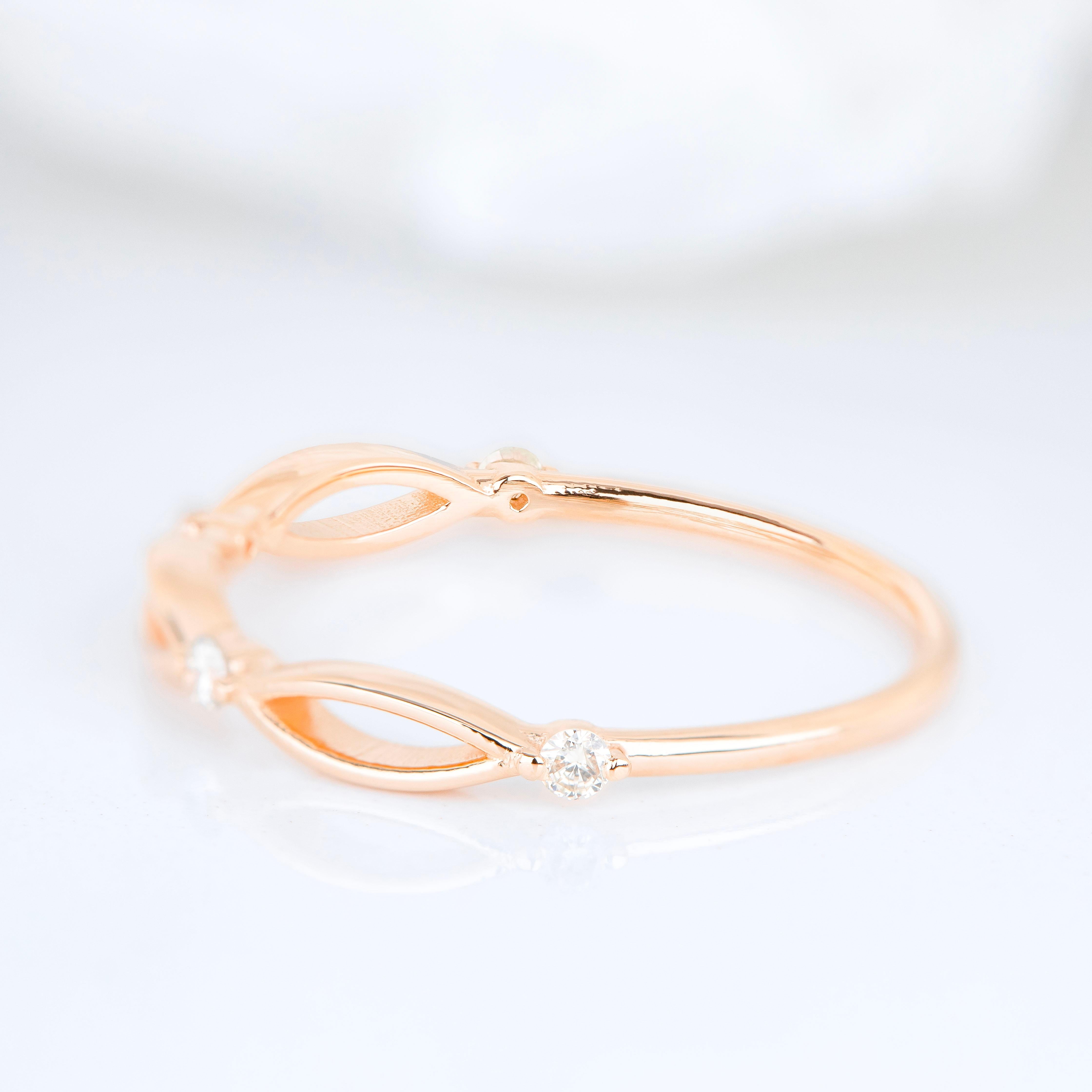 Anillo de compromiso de diamantes en oro vintage, alianza de boda, 0,8 ct alianza de boda en venta 6