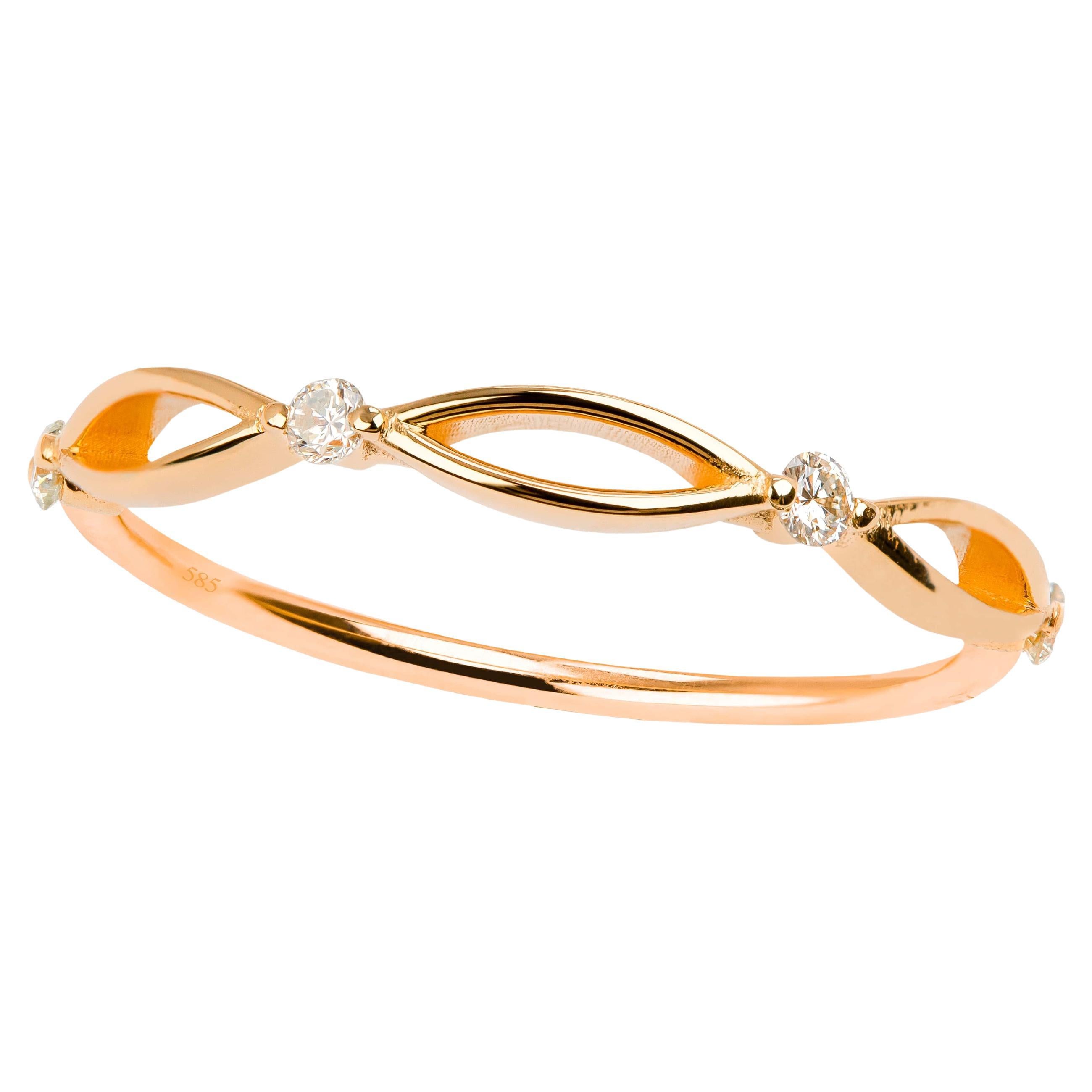 Anillo de compromiso de diamantes en oro vintage, alianza de boda, 0,8 ct alianza de boda en venta