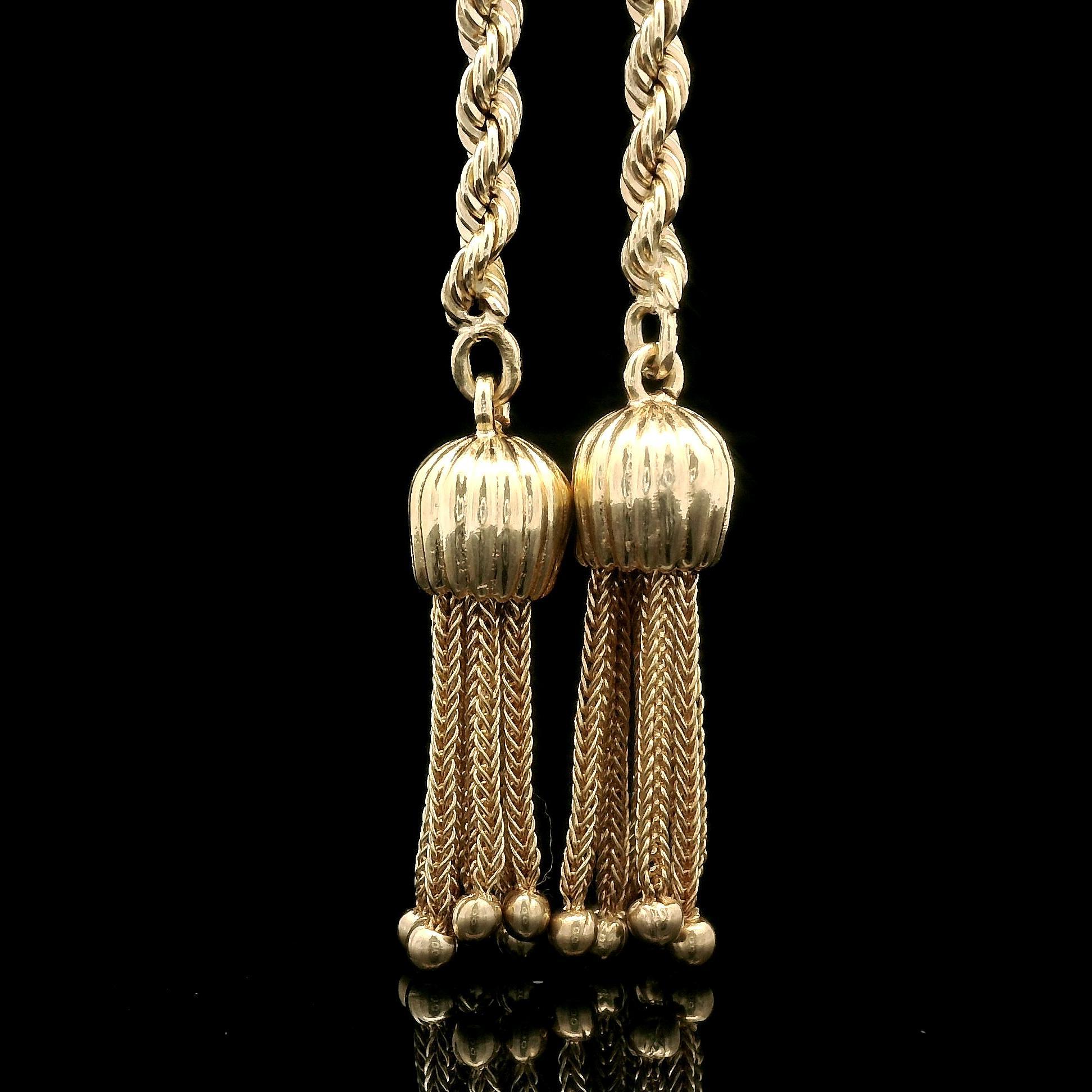 Brilliant Cut Vintage Gold Diamond Purple Flower Tassel Adjustable Lariat Rope Necklace Chain