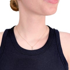Vintage Gold & Diamond Solitaire Pendant Necklace