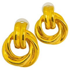 Gold door knocker Designer Laufsteg-Ohrringe mit durchbrochenen Ohrringen