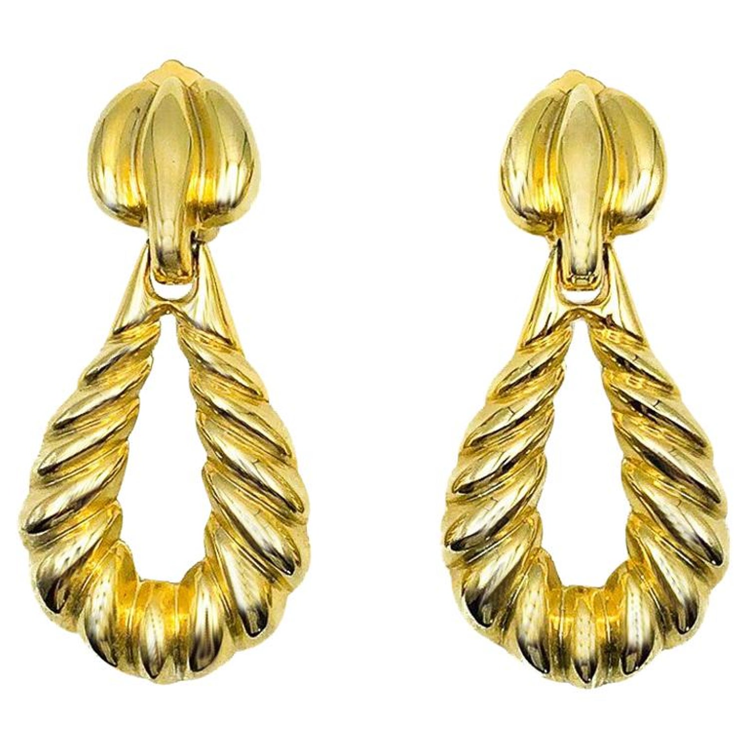 Vintage Gold Door Knocker Earrings 1990s For Sale At 1stdibs