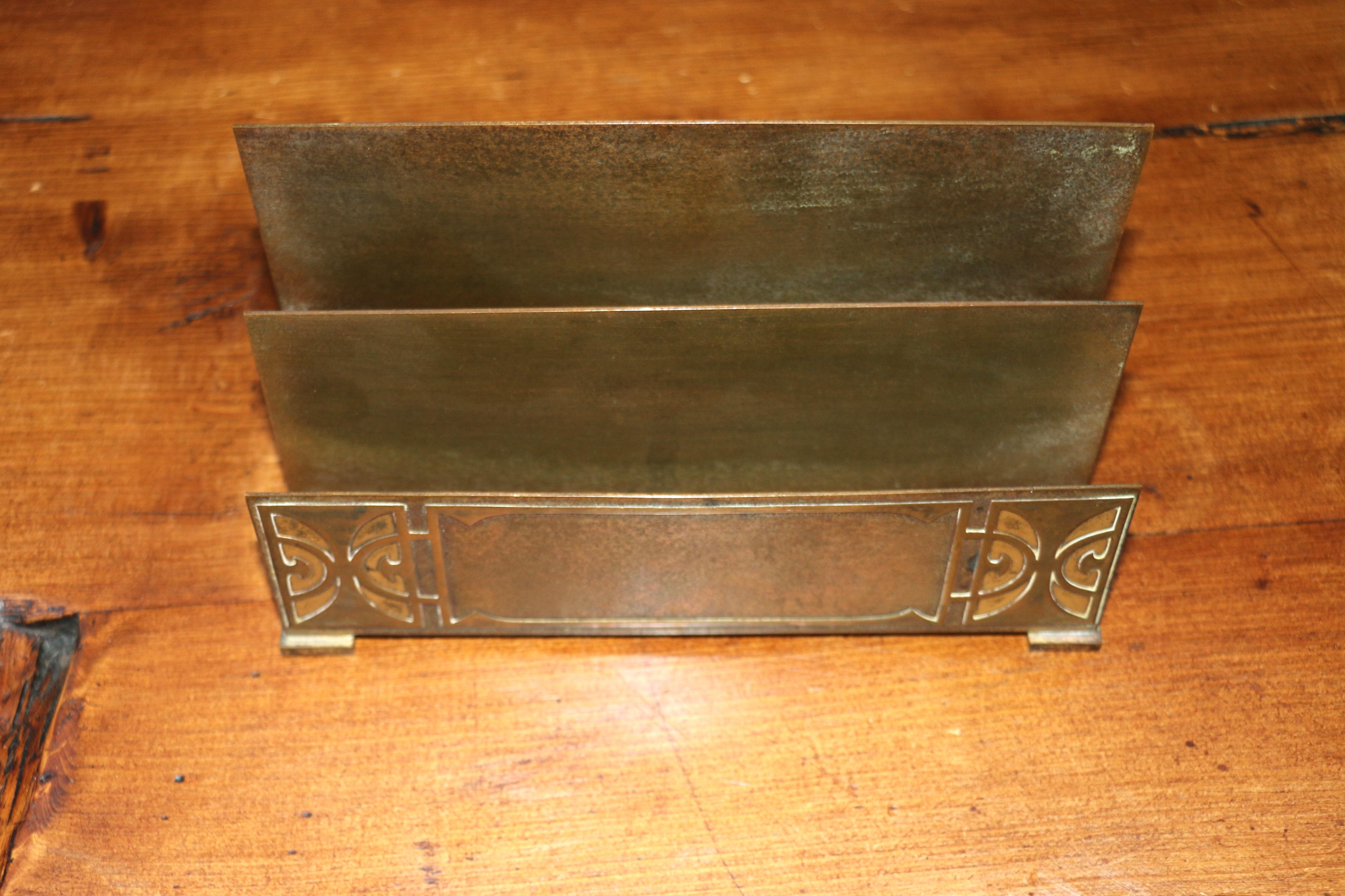 Vintage Gold Dore Bronze Letter Rack by Silver Crest Gold Over Bronze For Sale 4