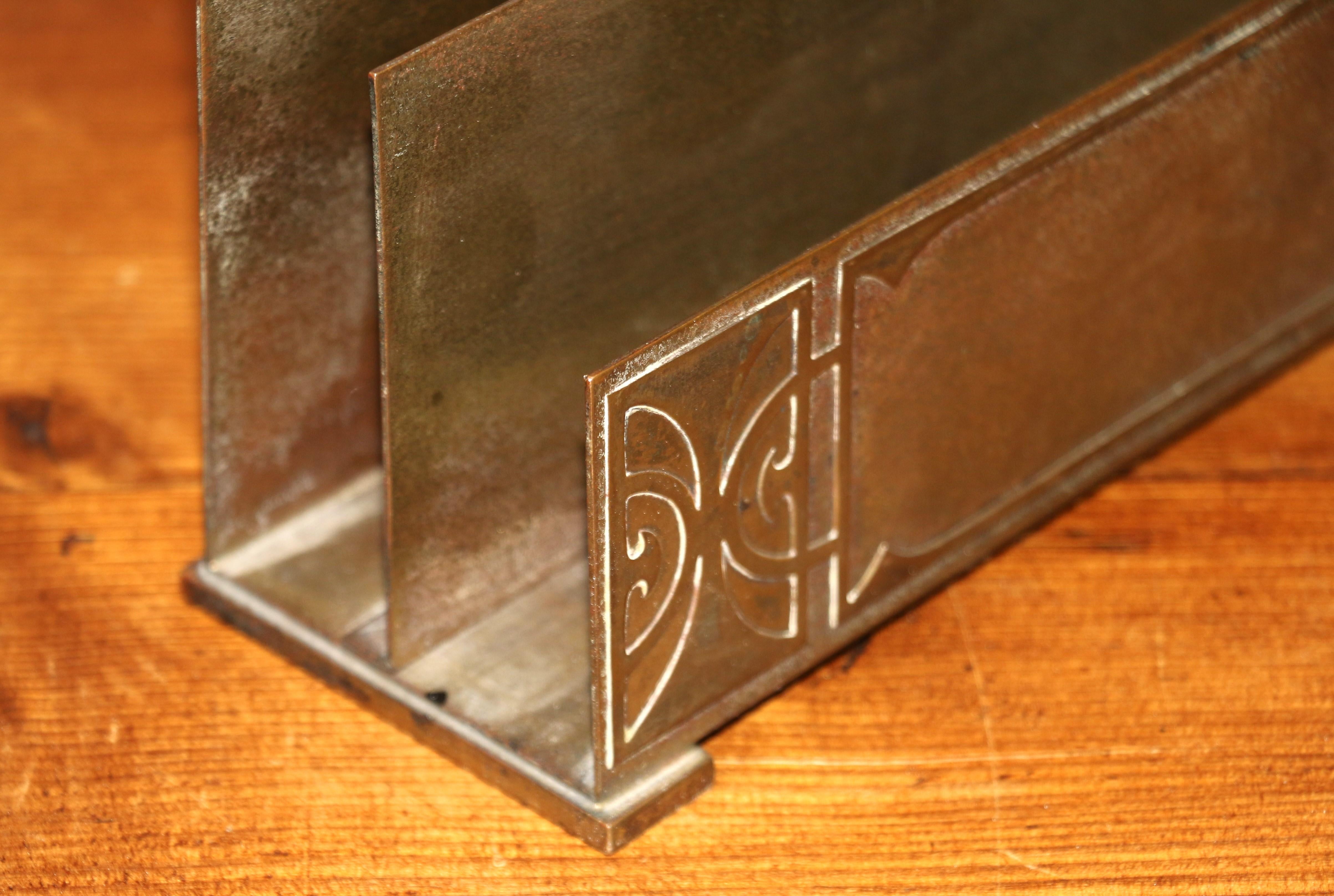 Vintage Gold Dore Bronze Letter Rack by Silver Crest Gold Over Bronze For Sale 5