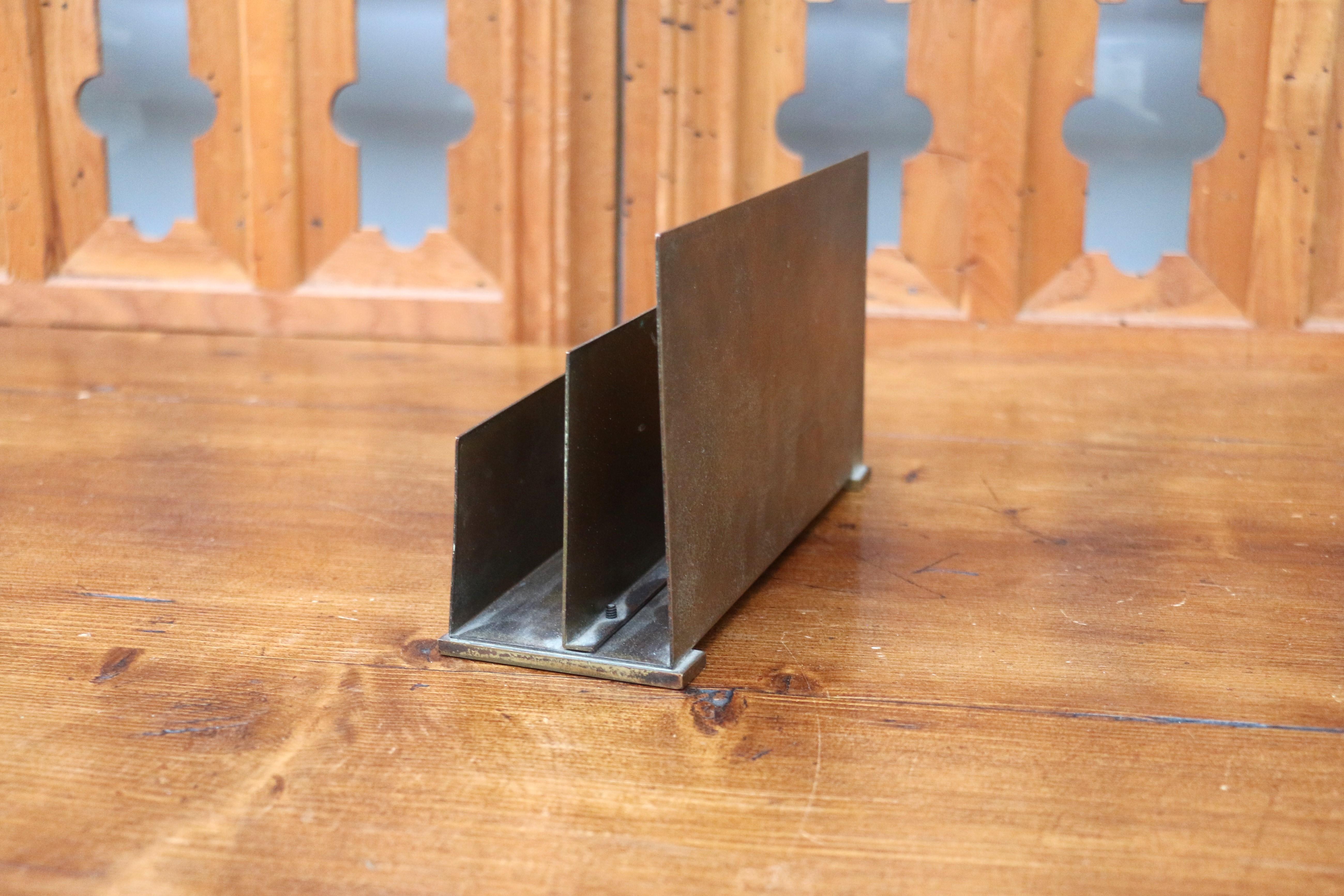 Vintage Gold Dore Bronze Letter Rack by Silver Crest Gold Over Bronze In Good Condition For Sale In North Hollywood, CA