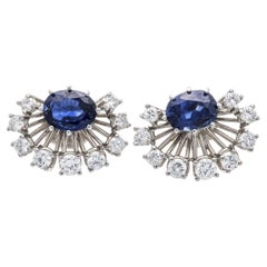 Vintage gold earrings with diamonds and sapphires, Germany, 2nd half of the 20th