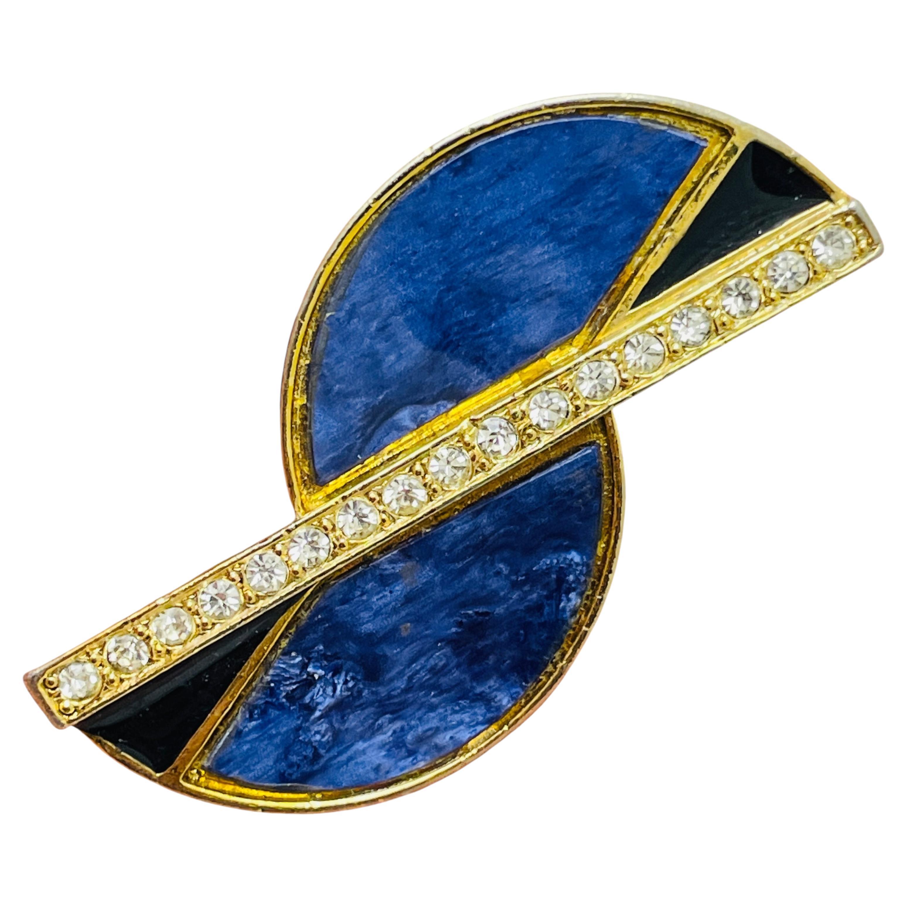 Broche vintage en émail doré de designer moderniste