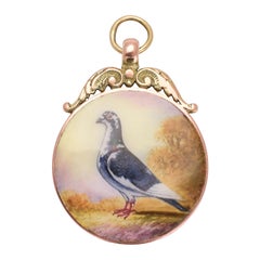Vintage Gold Enamel Pigeon Racing Medal