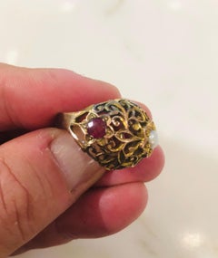 Vintage Gold Filigre indian Princess Ring