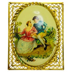 Vintage gold filled portrait brooch pendant