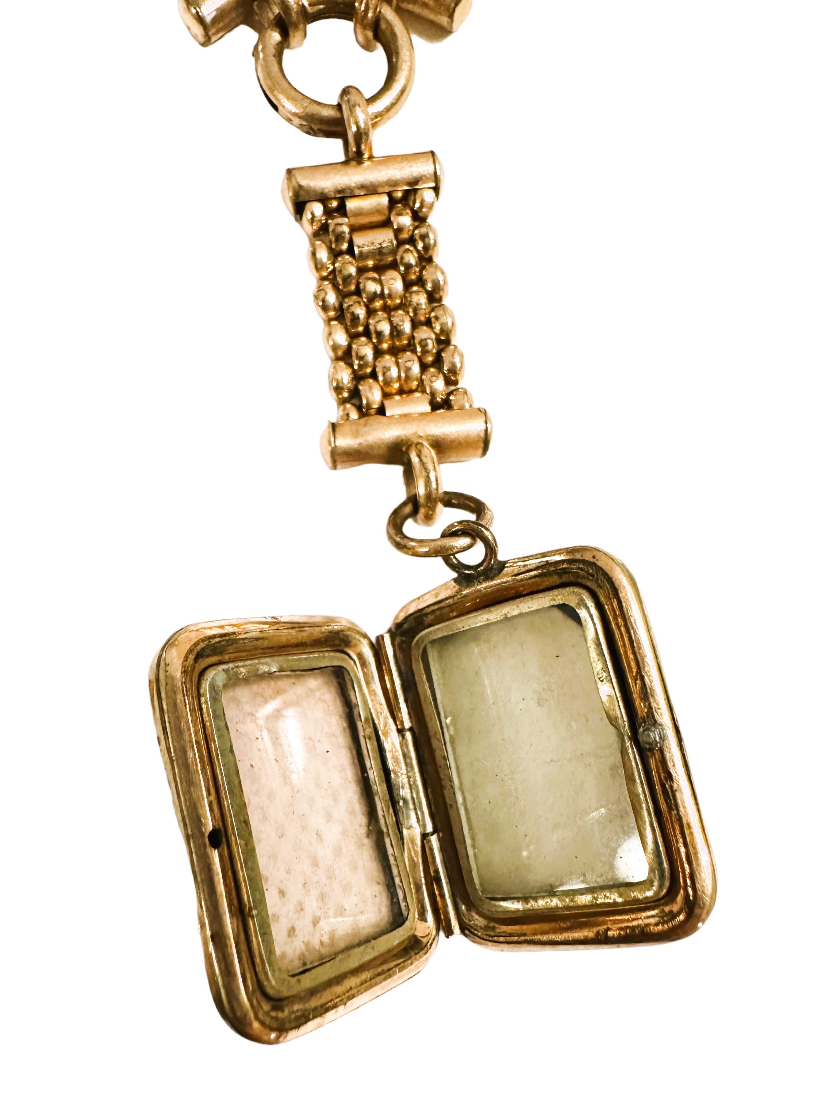 Women's Vintage Gold-Filled Two-Sided Locket Necklace 18 Inches