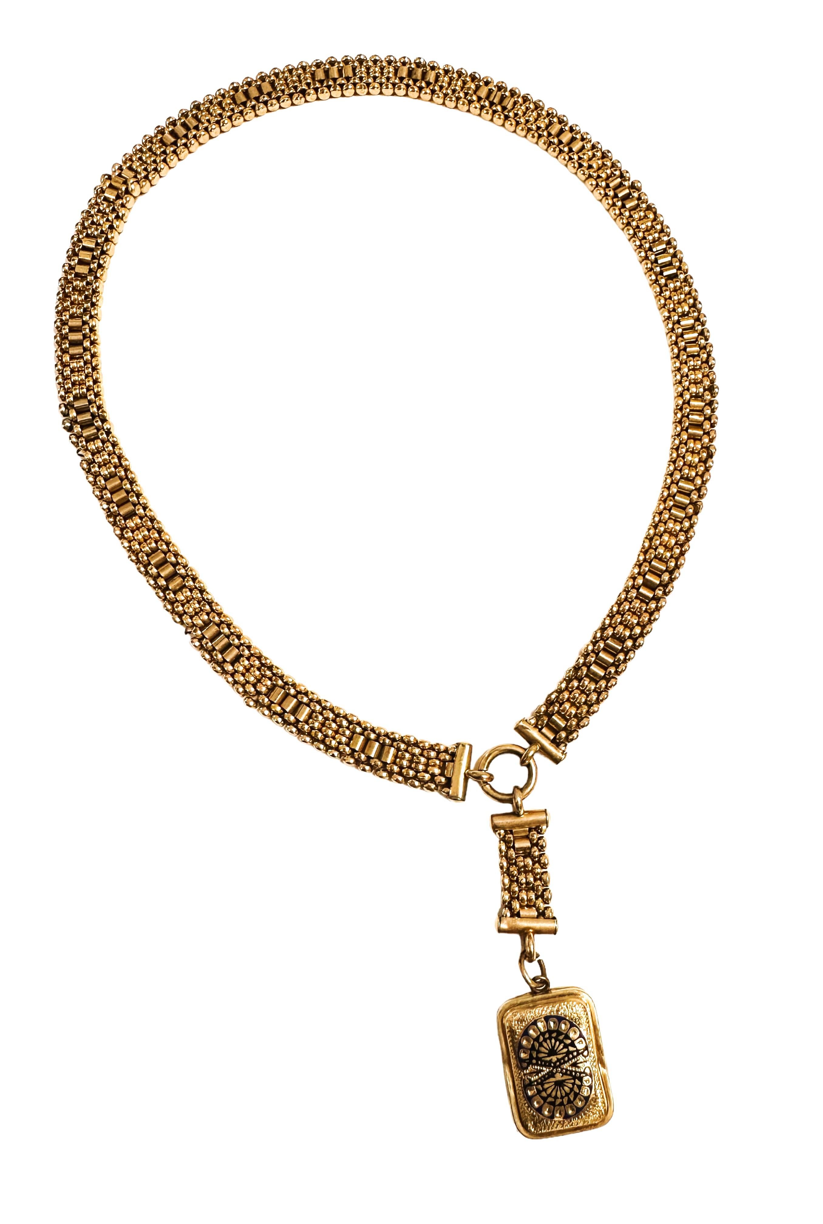 Vintage Gold-Filled Two-Sided Locket Necklace 18 Inches 3