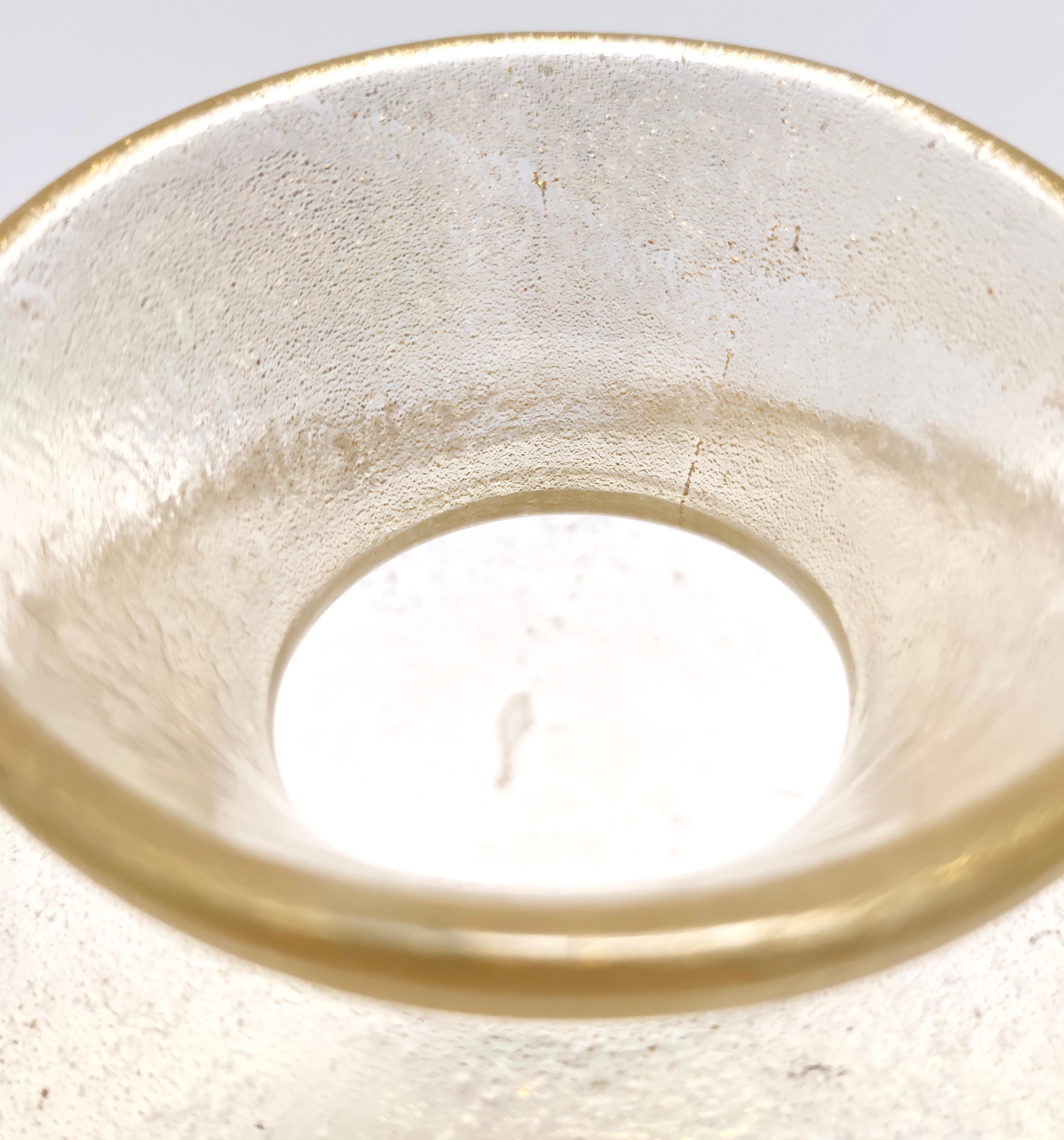 Vase amphore vintage en verre de Murano moucheté d'or par Flavio Poli pour Seguso, Italie en vente 2
