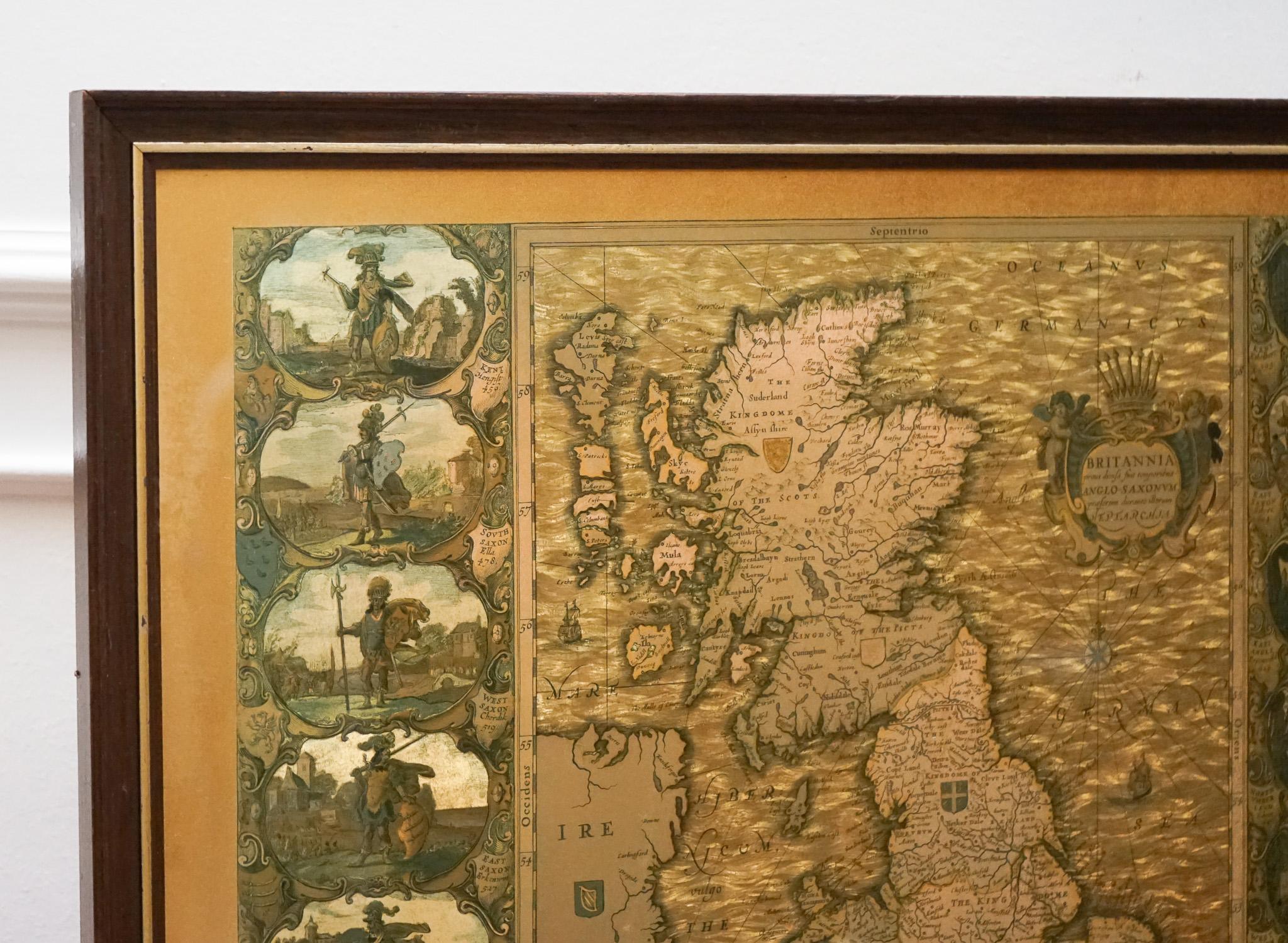 Map of THE BRITiSH ISLES 1646 par JOANNES JANSSEN Bon état - En vente à Pulborough, GB