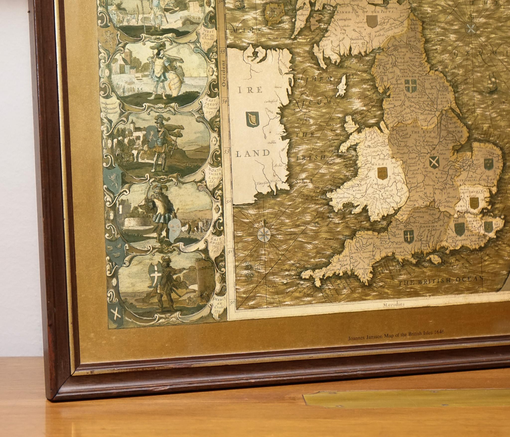 Chêne Map of THE BRITiSH ISLES 1646 par JOANNES JANSSEN en vente