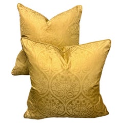 Vintage Gold Fortuny Pillows, Pair