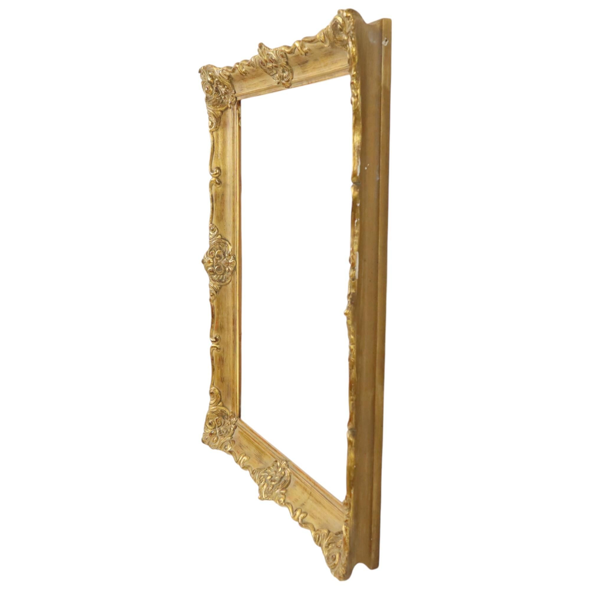 Vintage Gold Frame Barock Stil Classic Kiefer Wood 64x53cm im Angebot 7
