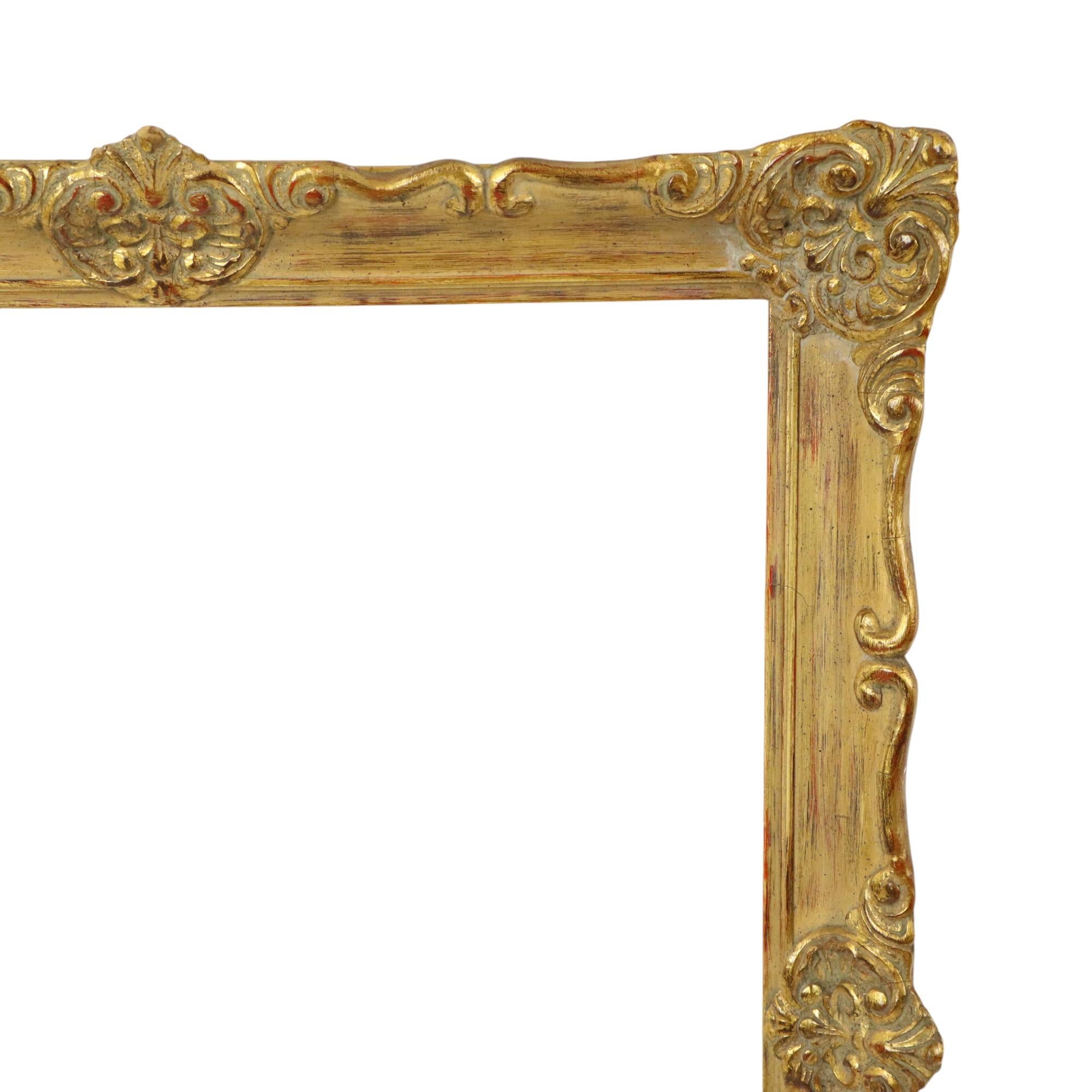 Vintage Gold Frame Barock Stil Classic Kiefer Wood 64x53cm im Zustand „Gut“ im Angebot in Poperinge, BE