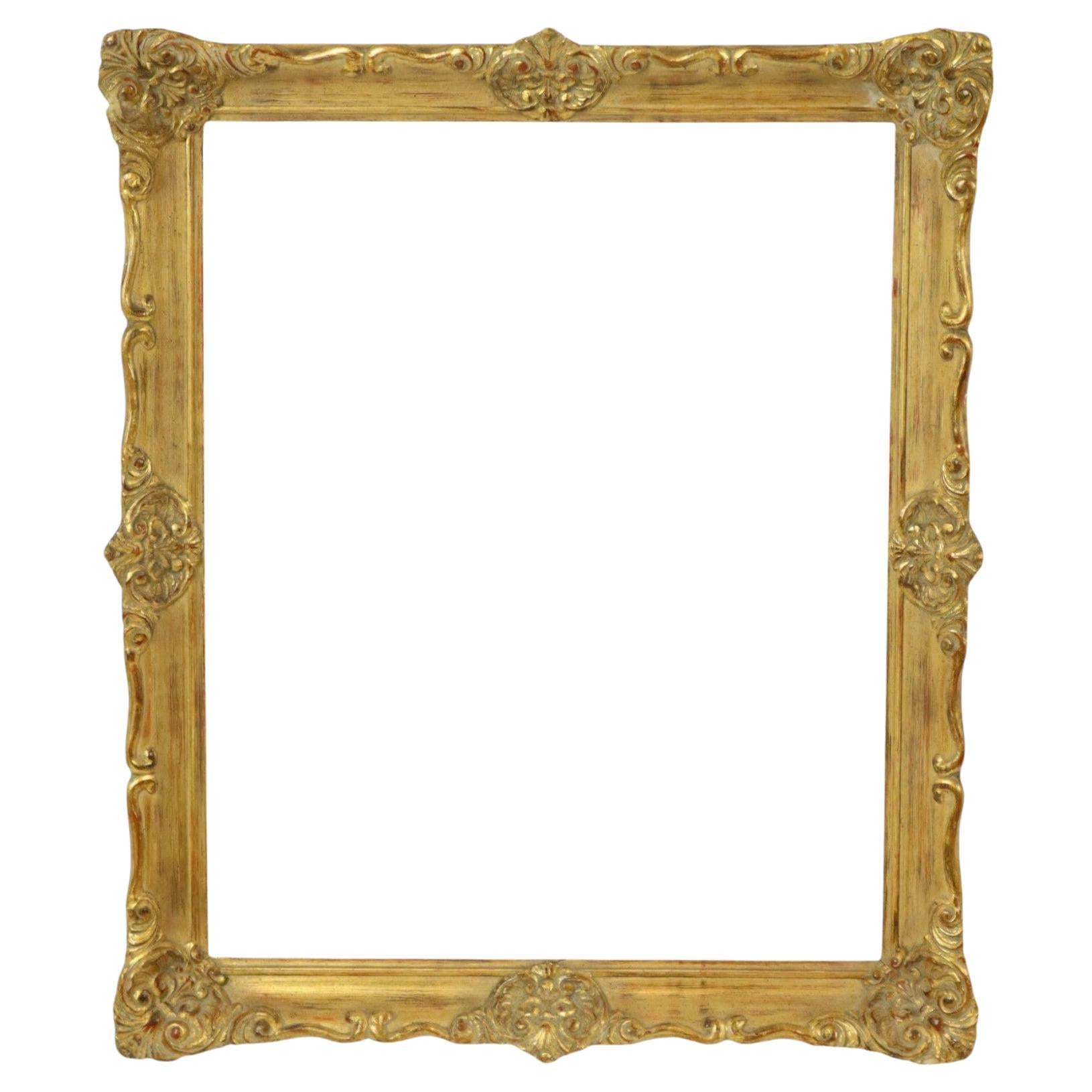 Marco Dorado Vintage Estilo Barroco Clásico Madera de Pino 64x53cm
