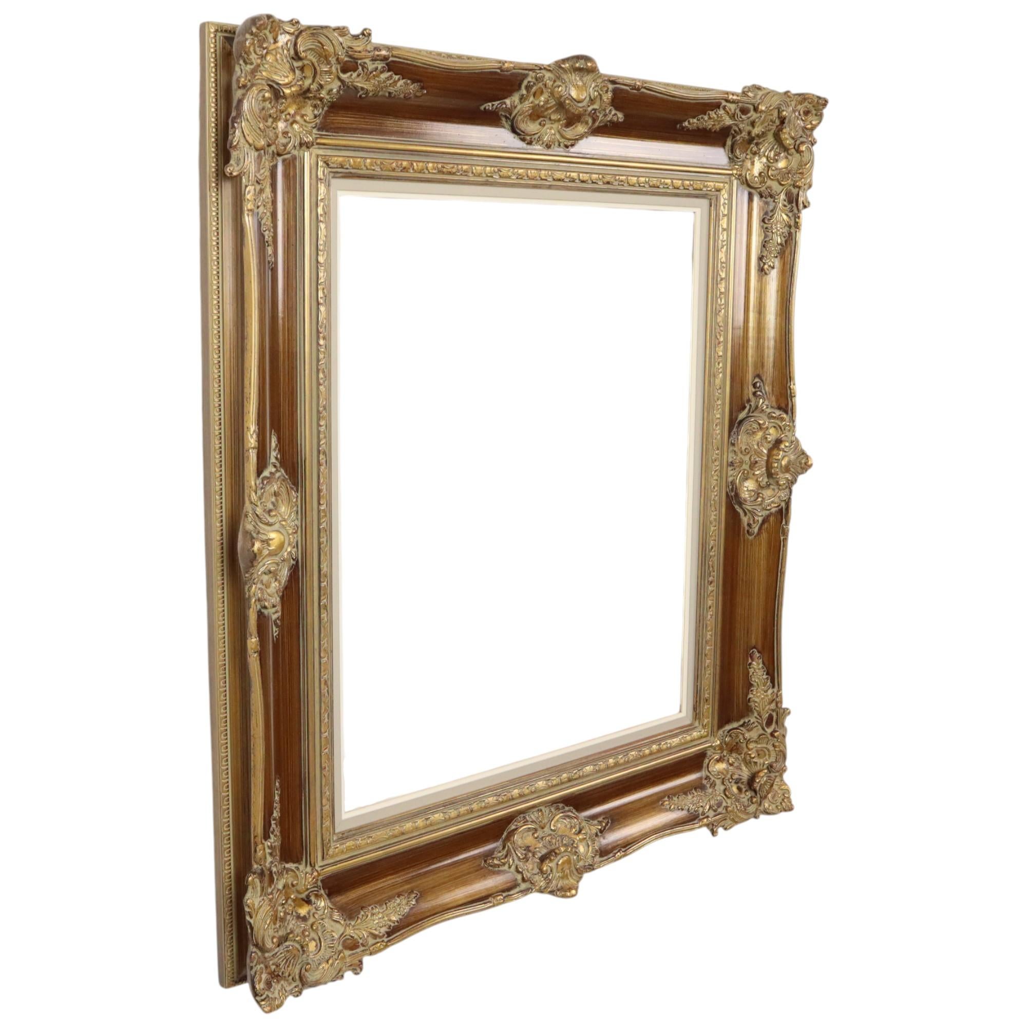 Vintage Gold Frame Barock Stil Klassisch Kiefer Wood 87x77cm im Angebot 4