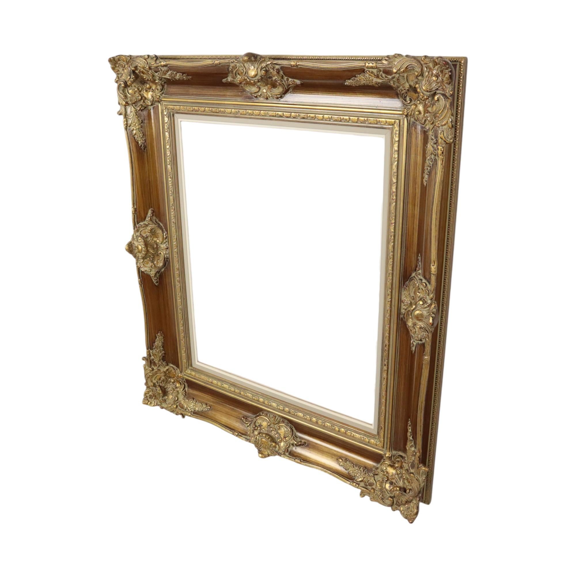 Vintage Gold Frame Barock Stil Klassisch Kiefer Wood 87x77cm im Angebot 6