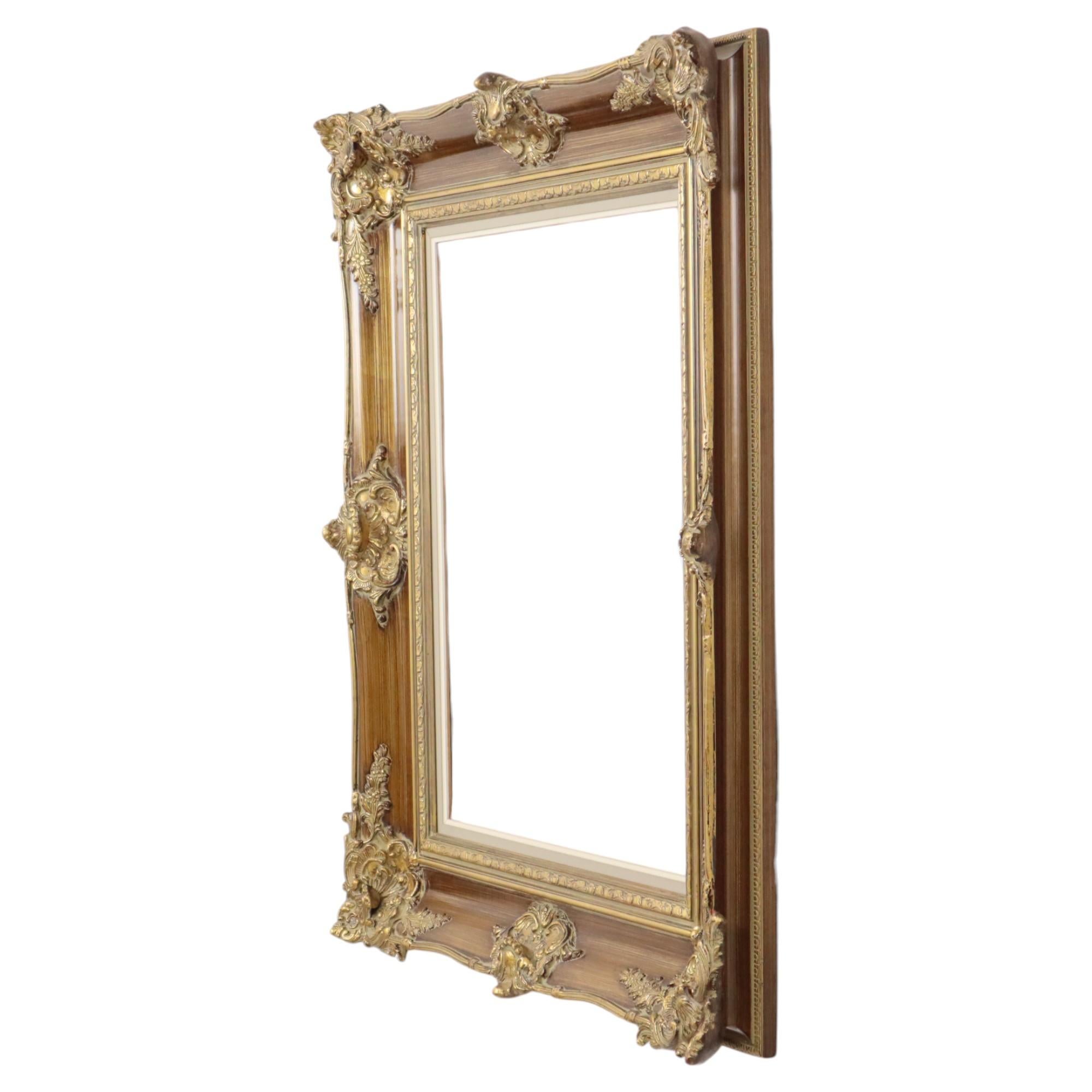 Vintage Gold Frame Barock Stil Klassisch Kiefer Wood 87x77cm im Angebot 7
